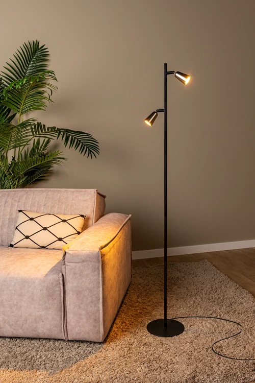 Lucide TIANA - Stehlampe - 2xGU10 - Champagner Farbe | Essential - Atmosphäre 1